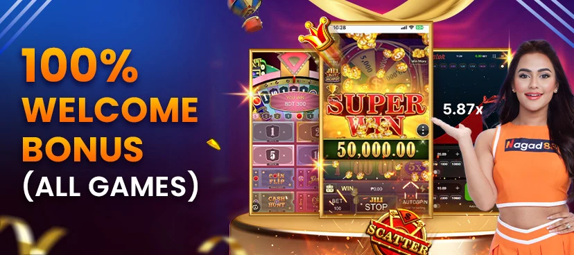 100% Welcome Bonus (All Games) promotion banner